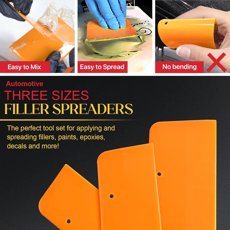 Lainballow 27 Pcs Body Filler Spreaders, 4, 5, 6 Inch Auto Plastic Putties Spreader, Automotive Body Fillers for Applying Fillers, Putties, Glazes, Caulks, Paint - Image 3